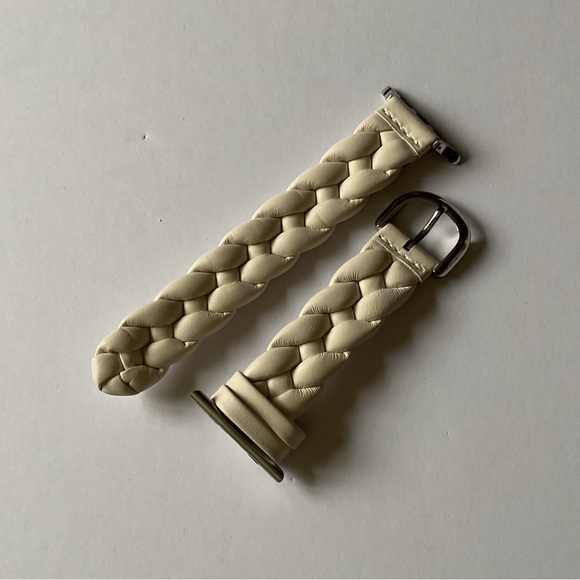 KATE SPADE Braided Leather 38-49mm Band For Apple Watch® WHITE NWT